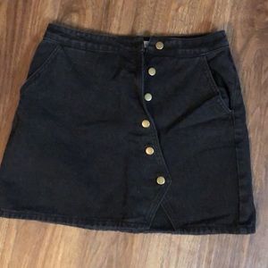 Black Denim Skirt
